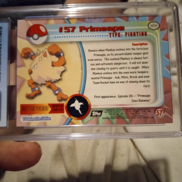 Vintage rare 1999 TOPPS POKEMON PRIMEAPE CGC SLAB - Picture 4 of 6